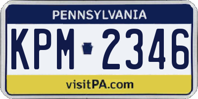 PA license plate KPM2346