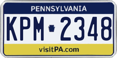 PA license plate KPM2348