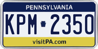 PA license plate KPM2350