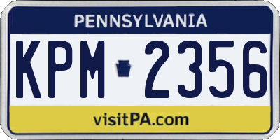 PA license plate KPM2356