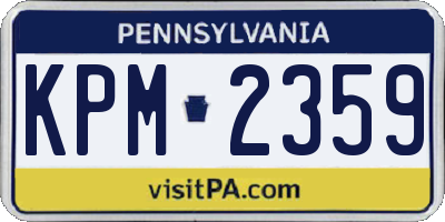 PA license plate KPM2359