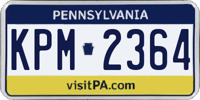 PA license plate KPM2364