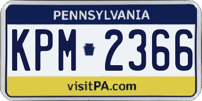 PA license plate KPM2366