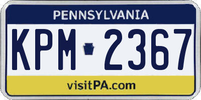 PA license plate KPM2367