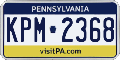 PA license plate KPM2368