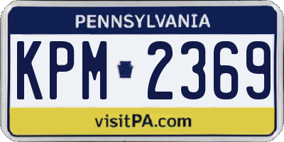 PA license plate KPM2369