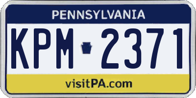 PA license plate KPM2371