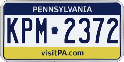 PA license plate KPM2372