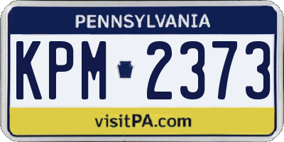 PA license plate KPM2373