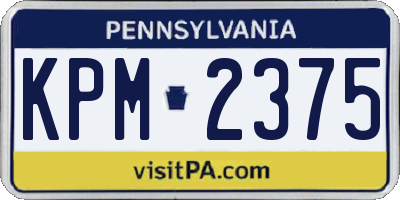 PA license plate KPM2375