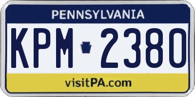 PA license plate KPM2380