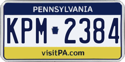 PA license plate KPM2384