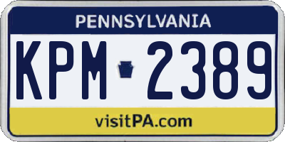 PA license plate KPM2389