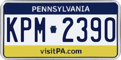 PA license plate KPM2390