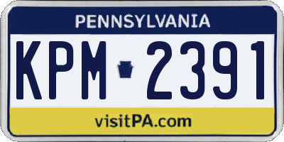 PA license plate KPM2391