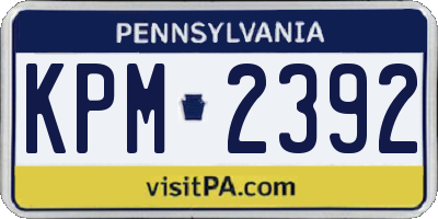 PA license plate KPM2392