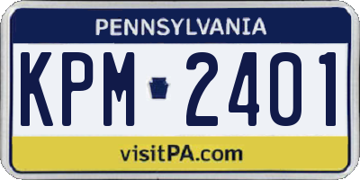 PA license plate KPM2401