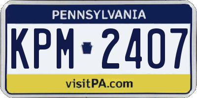 PA license plate KPM2407
