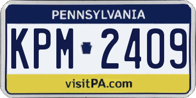 PA license plate KPM2409