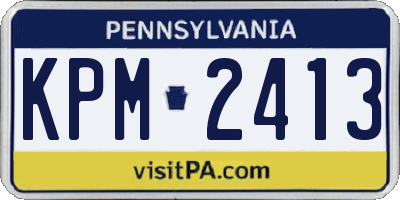 PA license plate KPM2413
