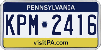 PA license plate KPM2416