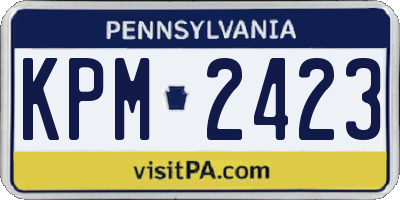 PA license plate KPM2423