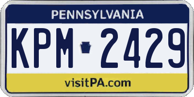 PA license plate KPM2429