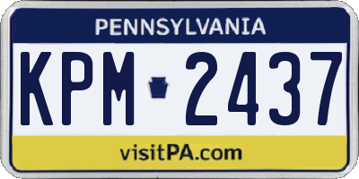 PA license plate KPM2437