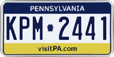 PA license plate KPM2441