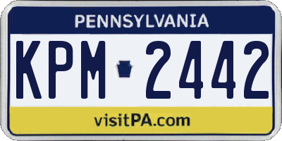 PA license plate KPM2442
