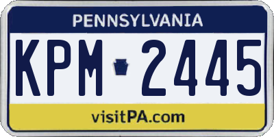 PA license plate KPM2445