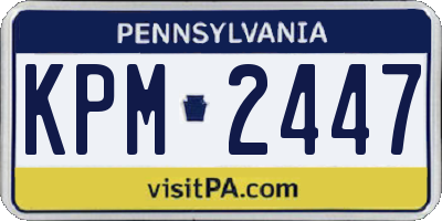 PA license plate KPM2447