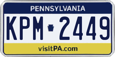 PA license plate KPM2449