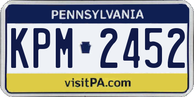 PA license plate KPM2452