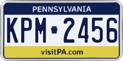 PA license plate KPM2456