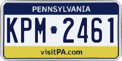 PA license plate KPM2461