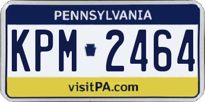 PA license plate KPM2464