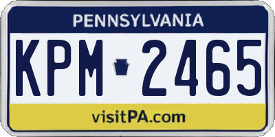 PA license plate KPM2465