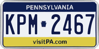 PA license plate KPM2467