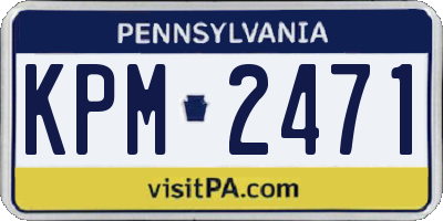 PA license plate KPM2471