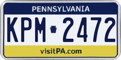 PA license plate KPM2472