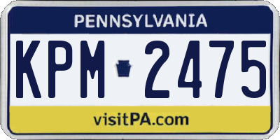 PA license plate KPM2475