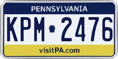 PA license plate KPM2476