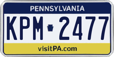 PA license plate KPM2477