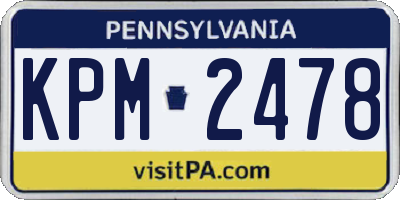 PA license plate KPM2478