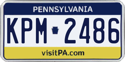 PA license plate KPM2486