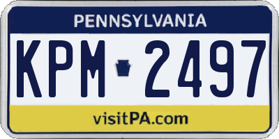 PA license plate KPM2497