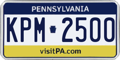 PA license plate KPM2500
