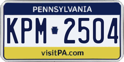 PA license plate KPM2504