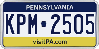 PA license plate KPM2505